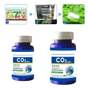 60/100vnt Akvariumą CO2 Tabletės Anglies Dioksido Difuzorius skirtus Vandens Augalų Žolės Žuvų Bakas Priedai