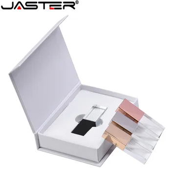 JASTER Naujas rose gold Crystal aukso usb, su dėžute usb 2.0 atminties 