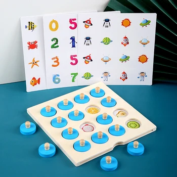 Montessori Atminties Rungtynės Šachmatų Žaidimas 3D Dėliones, Medinių Anksti Švietimo Šeimai Šalis Atsitiktinis Sąveika Žaidimas Žaislas Vaikams, Vaikas