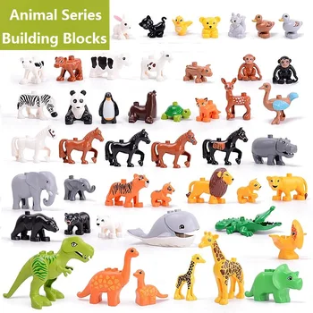Didelis Plytos Suderinama Duplos Blokai Gyvūnų Serijos Modelio Duomenys Kūrimo Bloką Dinozaurų Dramblys Vaikams Mokomieji Žaislai