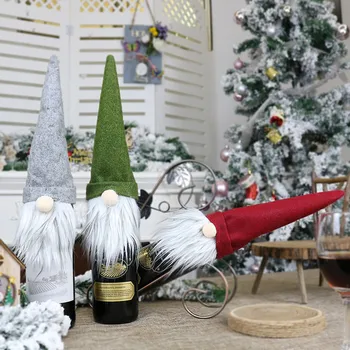 Kalėdų Šampano Butelio Dangtelį, Puošniai Apsirengti Apdailos Kalėdų Beveidis Lėlės Apdailos Naujieji Metai, Kalėdiniai Papuošalai, Namų 827