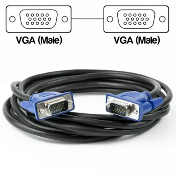1080P VGA Kabelis, paauksuotas Jungtis 1,5 m 3m 3+2 15pin VGA-VGA Kabelis kompiuterio ir projektoriaus ekranas ekranas