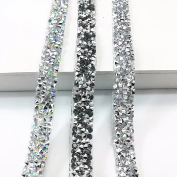 20CM Ilgis Hot Fix Blizgučiai suknelė Cirkonio Fragmentais Juostelės Kristalų geležies pleistrai aplikacijos pataisų masės Siuvimo & Audinys