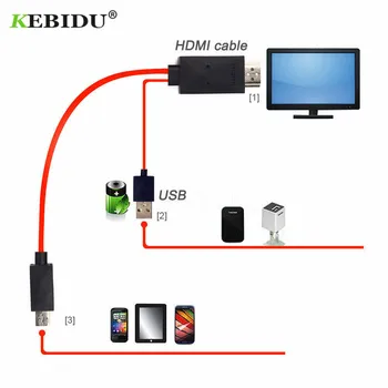 Kebidu For Micro USB įrenginys 1080P Full HD TV Adapterio Kabelis, skirtas Samsung Galaxy S2 I9100 S I900