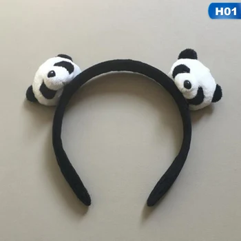 Karšto Pardavimo Gražių Merginų Pliušinis Panda Hairband Plaukų Segtukai Elastingas Plaukų Juostos Lankelis Šalies Šukuosena Apdangalai, Plaukų Aksesuarai