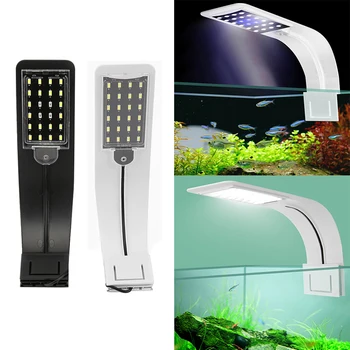 Super Slim 10W LED Akvariumo Vandeniui Šviesos Žuvų Bakas Vandens Augalams Augti, Apšvietimo Clip-On Lempos ES Kištukas Kabelių Žuvis Prekes