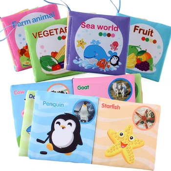 Audinys Kūdikių Knygos Intelekto Vystymosi Švietimo Žaislas Minkštas Audinys Mokymosi Cognize Knygų 0-12 Mėnesių Vaikams Ramioje Knyga
