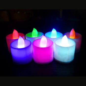 5vnt Baterija LED Žvakė Spalvotų Lempų Modeliavimas Spalvos Liepsna Mirksi Arbata Šviesos Namuose Vestuvių, Gimtadienio Apdaila