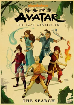 Derliaus Animacinių filmų TV ir Avatar The Last Airbender Retro Plakato Kraftpopieris Aukštos Kokybės Namų Kambario Menas Spausdinti Sienų Lipdukai
