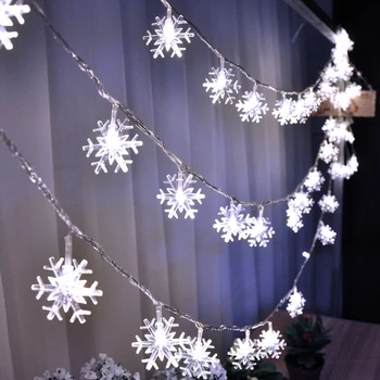 220V ES Plug 10M 100LED Sniego Dribsniai Fėja, Kalėdų Girliandos LED Pasakų String Žiburiai Kalėdų Vestuvių Lauko Apdailos Lempos