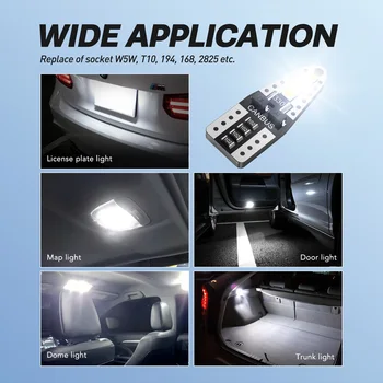 10x T10 W5W LED Lemputės Auto Interjero Skaityti Doom Kamieno Šviesos Peugeot 206 406 508 307 406 3008 Led Automobilių Žibintai 6000K Balta 12V