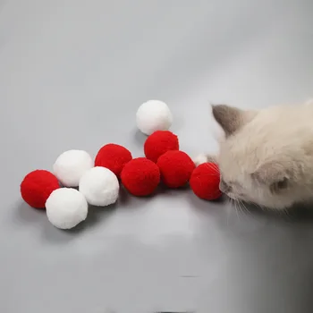 Spalvinga Bouncy Kamuolys Katė Rankų Darbo Žaislas Pliušinis Balta Rožinė Kamuolys Katės Interaktyvus Žaislas Mimi Mėgstamiausia Pet Supplies Kačių Žaislai, Interaktyvios