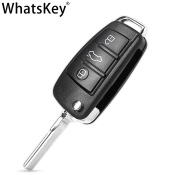 WhatsKey Aukščiausios Kokybės 3 Mygtukai Flip Automobilio Raktas Nuotolinio Lankstymo Raktas Padengti Lukšto Pakabuku Atveju Klavišą Audi TT Q3 A8 A6 c5 c6 A4 b6 b7 A3