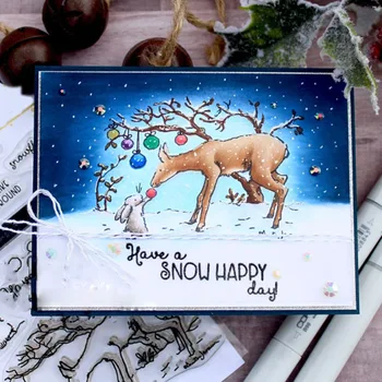 Kalėdų Eglutė Ainimals Nykštukai Snaigės Atostogų Nori Poinsettia Antspaudų Ir Štampų Rinkinys, skirtas 