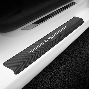 Automatinis Durų Slenkstis Padengti Anti Nulio Lipdukai Audi A6 C5 C6 C7 4F Automobilių Durų Slenksčio Nusitrinti Plokštė 4D Anglies Pluošto Priedai