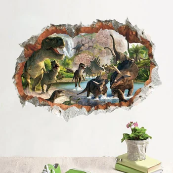 Filmo Juros periodo Parkas dinozaurų gyvūnų sienų lipdukai vaikų kambariai, miegamasis namų dekoro 3d vivid sienos lipdukai pvc jam prilygintą išsilavinimą meno plakatas