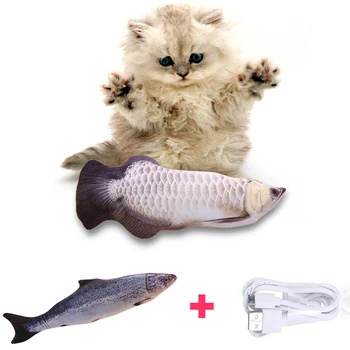 USB Įkrovimo Modeliavimas Žuvų Žaislai, 30CM Elektroninių Naminių Kačių Žaislas Elektros Šunų Kačių Kramtomoji Žaisti Kramtymas Prekių VIP