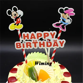 Tortas topper gimtadienio mergaitė mickey žaislą grąžinti dovanas vaikams gimtadienio tortas dekoravimo mickey šalis dekoro cupcake topper