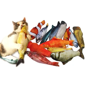 Pet Minkštas Pliušinis Kūrybos 3D Karpis Žuvies Formos, Kačių Žaislas Dovanos Katžolių Žuvis, Įdaryti Pagalvės, Lėlės, Imitavimo Žvejoti, Žaisti Žaislas Augintiniui