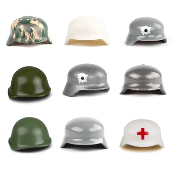 Blokai Karinės Spausdinti Skrybėlės WW2 Accessries Armijos Camo SS Kariai Šalmas 