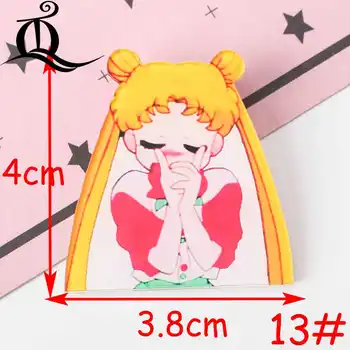 1PCS Sailor Moon Girls cartoon sagė Piktogramos kuprinė Akrilo Emblemos Animacinių filmų Prisegti Ženkliukai Drabužių Apdailos Ženklelis Z45