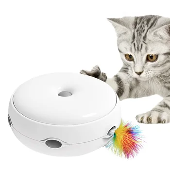 Aukštos kokybės Gaudyti Pelę Spurgos Automatinė anti-slip Elektros Katė Žaislas Smart Dantį Cat Stick Crazy Žaidimas Verpimo Ratas