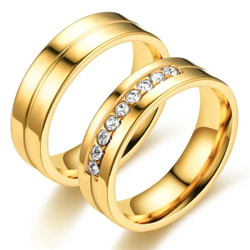Žiedas Pavadinimas Pažadėjo Vestuviniai Žiedai Mėgėjas Aukso Spalvos Nerūdijančio Plieno Žiedai Pora Vyrų, Moterų Dalyvavimo Šalies Dovanos