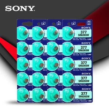 5pc Sony Originalus 377 SR626SW SR626 AG4 1.55 V Sidabro Oksido Žiūrėti SR626SW Baterija 377 376 Mygtuką Moneta Ląstelių PAGAMINTAS JAPONIJOJE