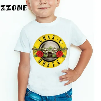 3T~9T Rock Band Gun N Roses, Vaikų marškinėliai Berniukams ir Mergaitėms Kpop Muzikos trumpomis Rankovėmis Viršūnes Vaikams Laisvalaikio Drabužiai