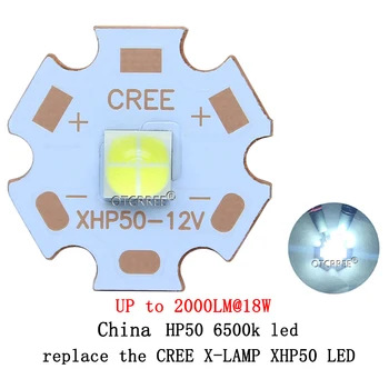 Kinija XHP50 pakeisti CREE XHP50 LED Šaltai whtie 6500k Neutrali balta 4500K LED Spinduolis 6 v 12v ant 16MM vario 20MM PCB