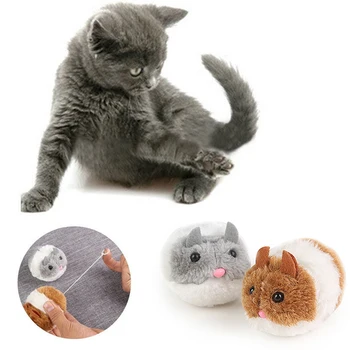 1pc Cute Kačių Žaislai, Pliušas Kailinių Žaislų Purtyti Judėjimas Pelė Pet Kačiukas Juokinga Žiurkės Saugos Pliušinis Šiek tiek Pele Interaktyvus Žaislas Dovana