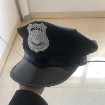 1Pc Aštuonkampis Policijos Bžūp Klasikinis Suaugusiųjų Policijos Skrybėlę Karinės Skrybėlę Etape Parodyti Bžūp Šalies Cosplay Veiklos Maskaradas (Juoda)