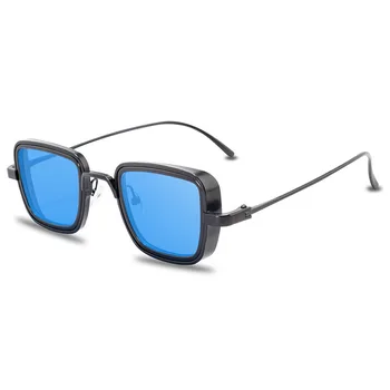 Mados Steampunk Akiniai nuo saulės Prekės ženklo Dizainas Vyrai Moterys Senovinių Kvadratinių Metal Punk Saulės akiniai UV400 Atspalvių Akiniai